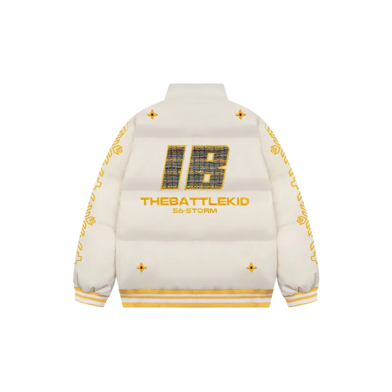 Casual Loose Blended Synthetic Fabrics Quilted Jacket-3