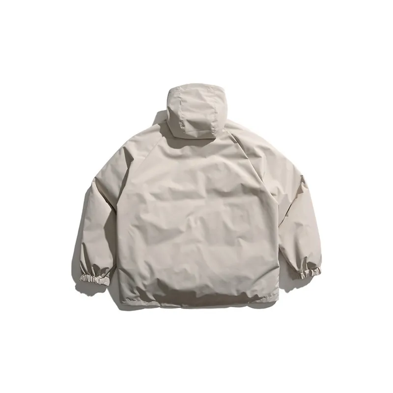 Contrast Stitching Hooded Down Jacket-1