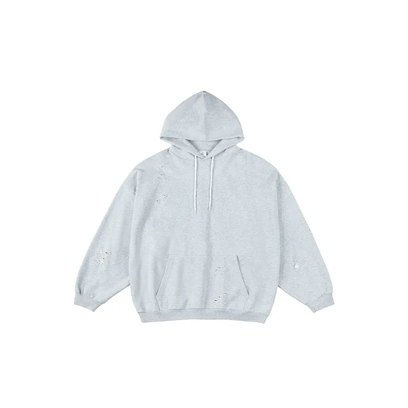 Loose Washed Ripped Sweatshirt-0