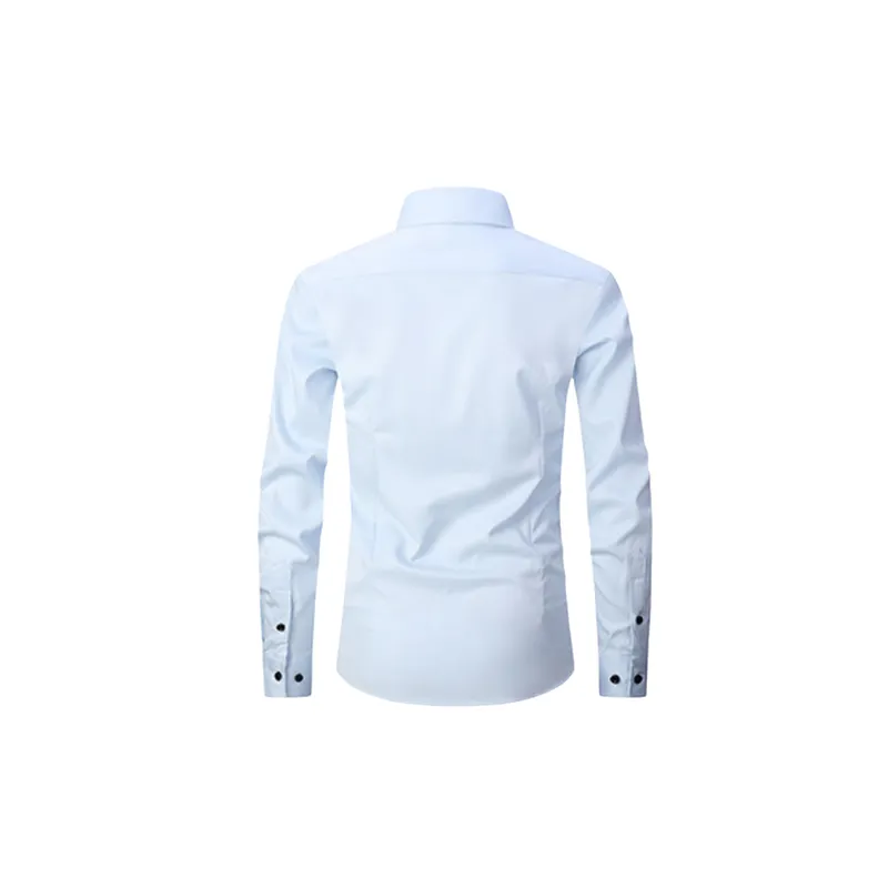 Business Simple Blended Synthetic Fabrics Shirt-3