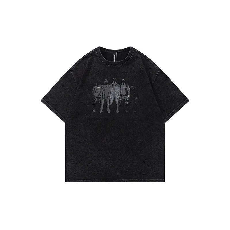 Fashion Print 100% Cotton T Shirt-0