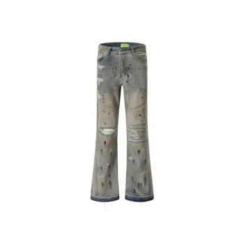 Trendy Loose Straight Graffiti Flared Jeans