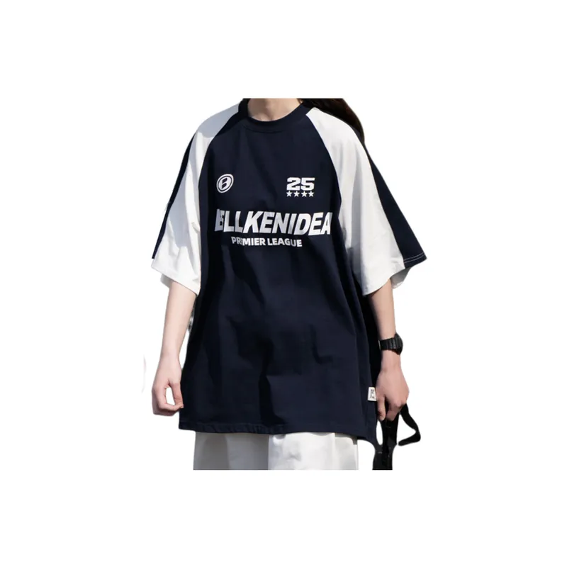 Loose Retro Sports Raglan T Shirt-6