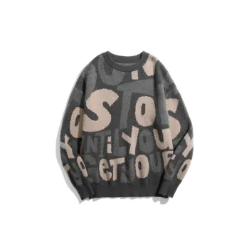 New Vintage Loose Trendy Brand Round Neck Thickened Knitwear swag OOTD
