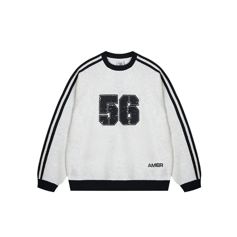 Retro Contrast Color Sweatshirt-0