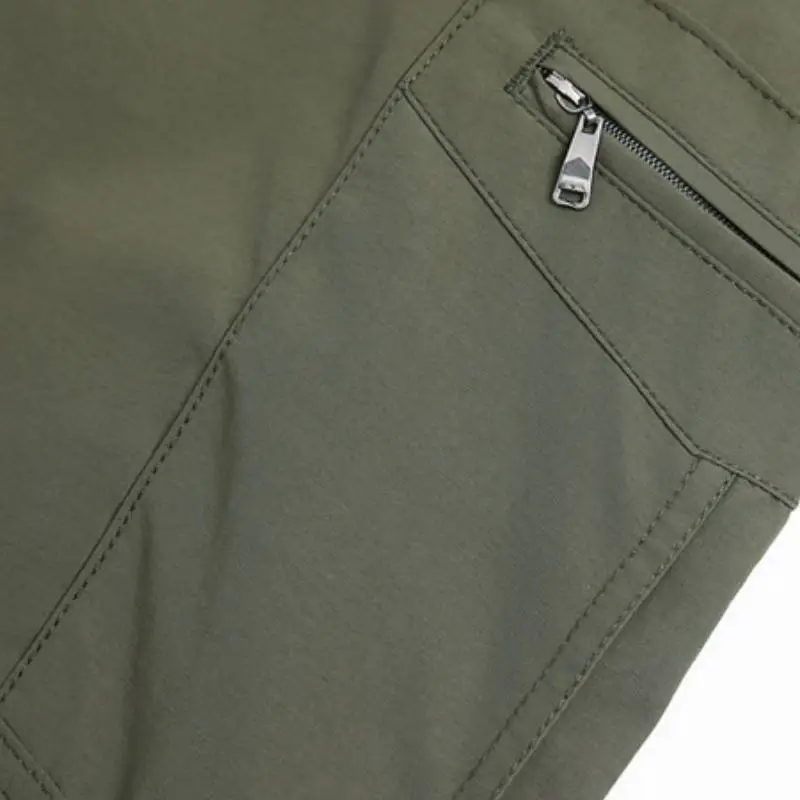 Casual Loose Blended Synthetic Fabrics Cargo Pants-9