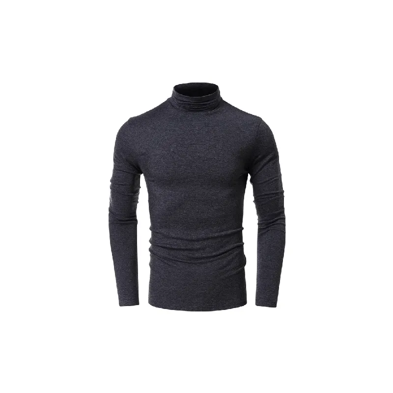 Fashionable Plain Cotton Blended Fabric T Shirt-5