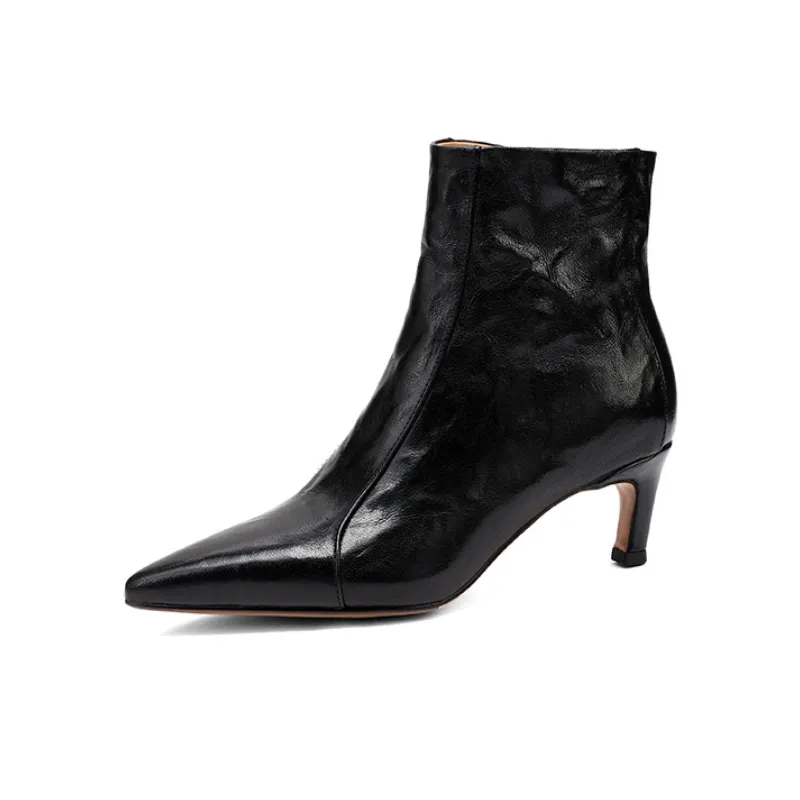 Elegant Plain Zipper Ankle Boots-4