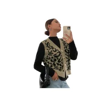 Simple Leopard Print Rayon Vest Women