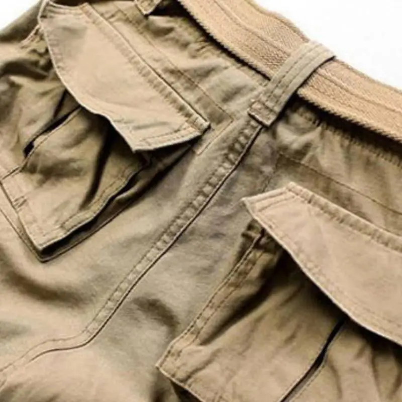 Loose Large Pockets Cargo Shorts-2