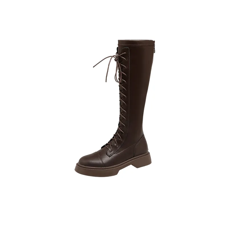 Retro Embroidery Knee High Boots-3