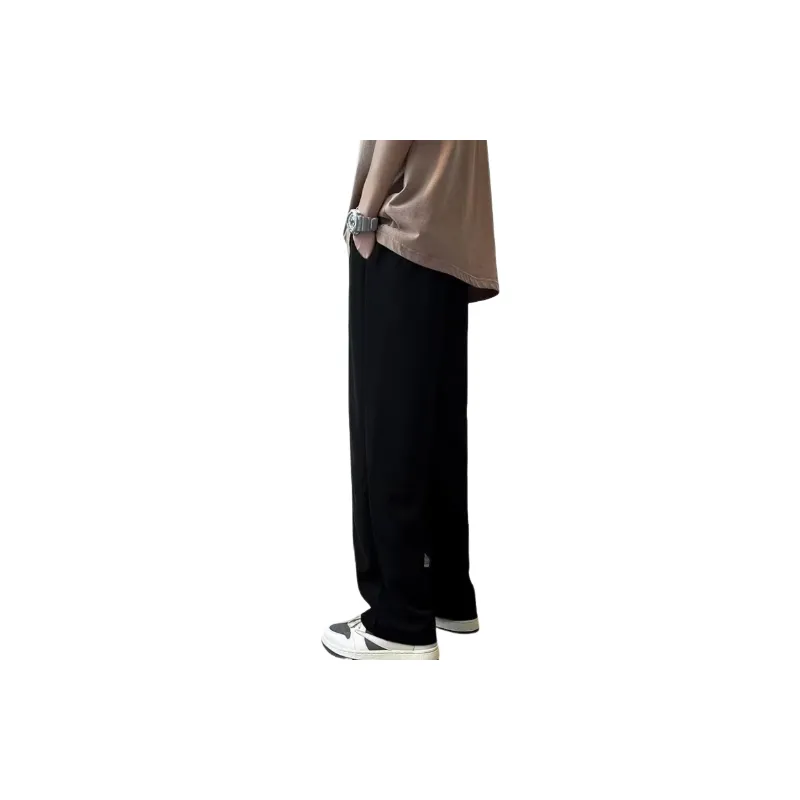 Simple Plain Polyester Casual Pants-5