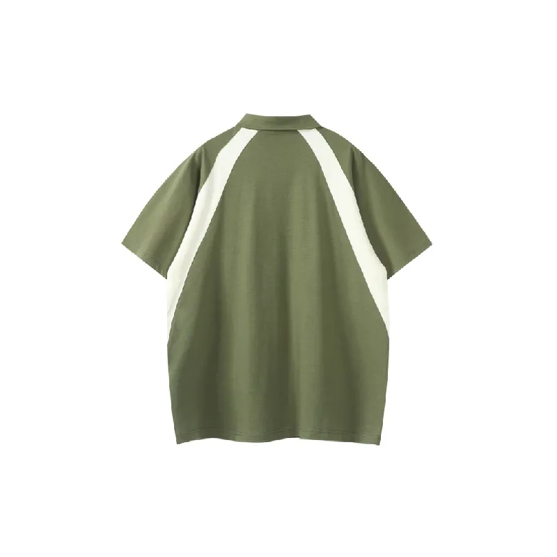 Retro Loose Cotton Blended Fabric Polo Unisex-5