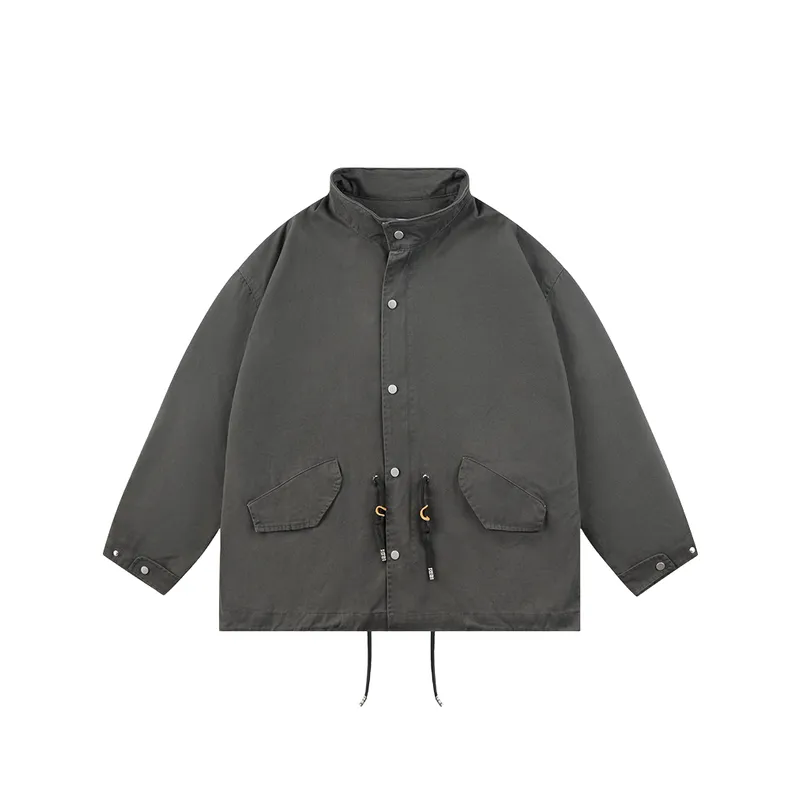 Retro Plain Cotton Quilted Jacket-2