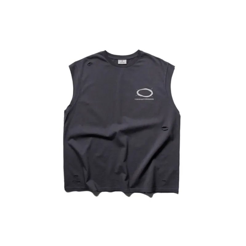 Retro Washed Cotton Blended Fabric Vest-2