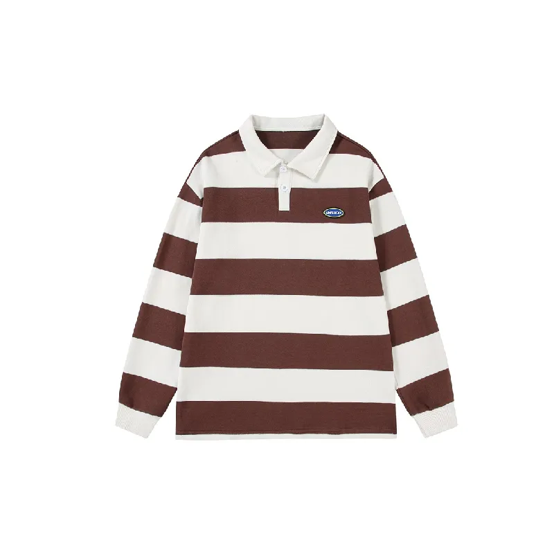 Striped Loose Cotton T Shirt-0