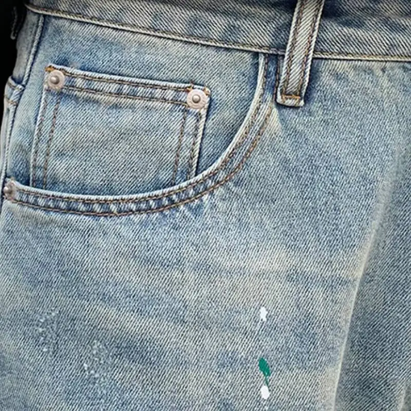 Casual Straight Leg Denim Shorts-5