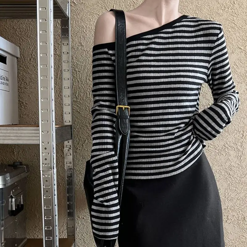 Sexy Long Sleeve Polyester T Shirt-2
