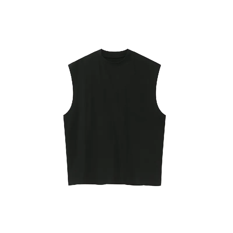 Loose Plain Cotton Vest-4