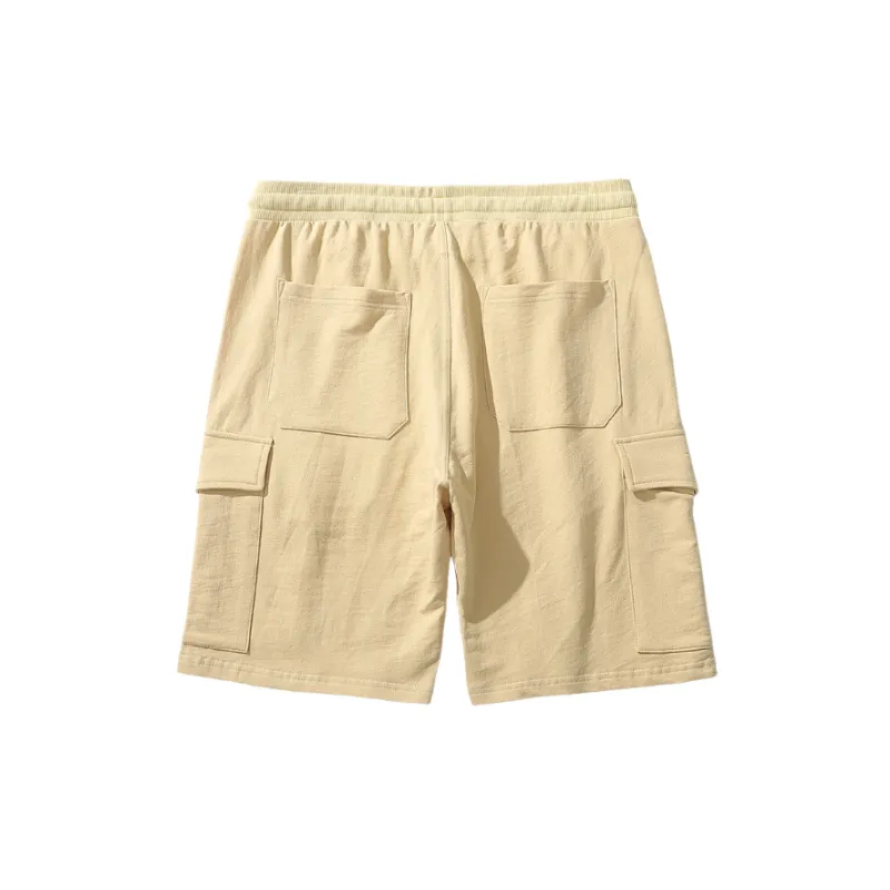 Loose Plain Cotton Casual Shorts-9