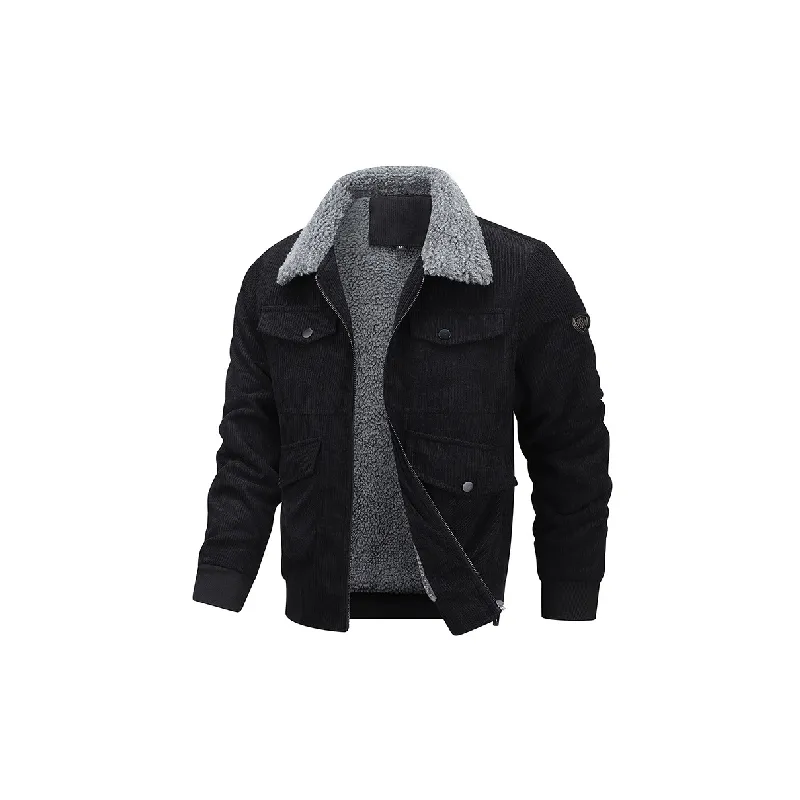 Simple Warm Polyester Quilted Jacket-0