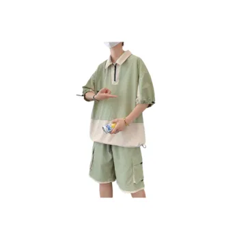 College Style Short Sleeved Casual Suit