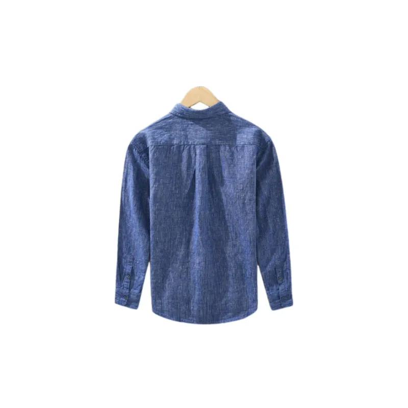 Long-sleeved Printed Stitching Design Casual Loose Shirt-2