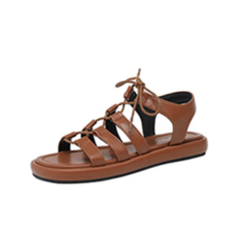 Retro Plain Roman Sandals-5