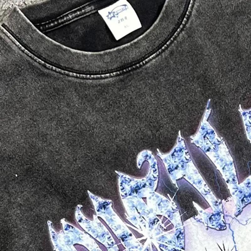 Washed Distress 100% Cotton T Shirt-4