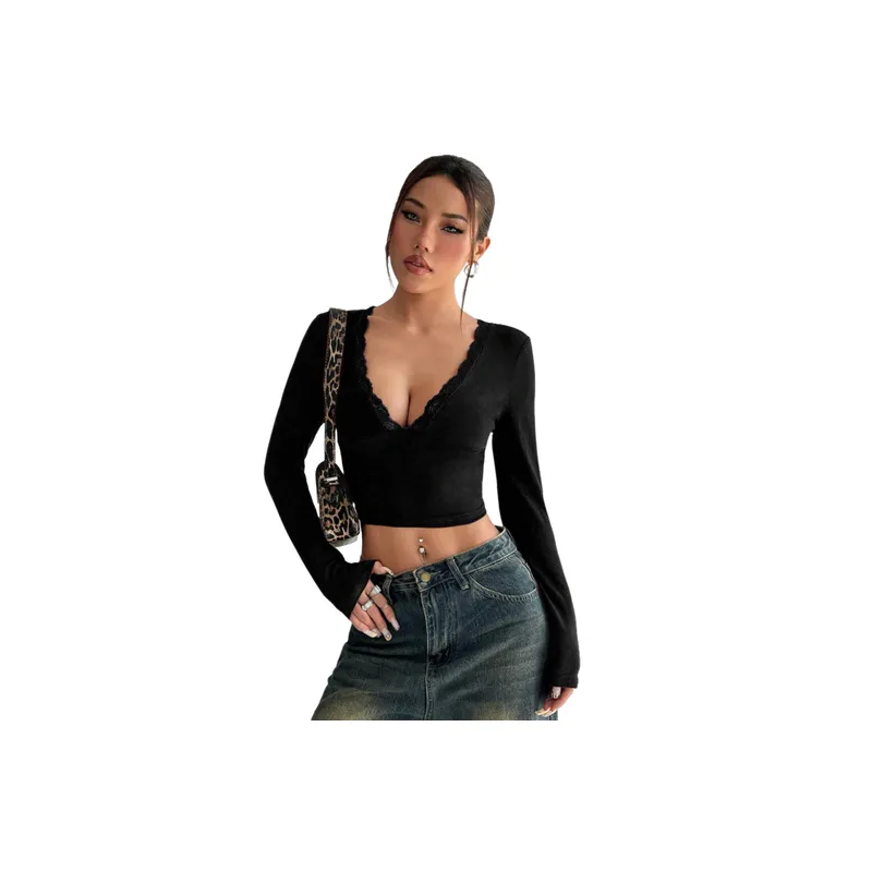 Sexy Casual Polyester T Shirt Women-0