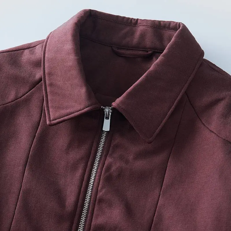 Casual Fashionable Loose Cotton Blended Fabric Jacket-2