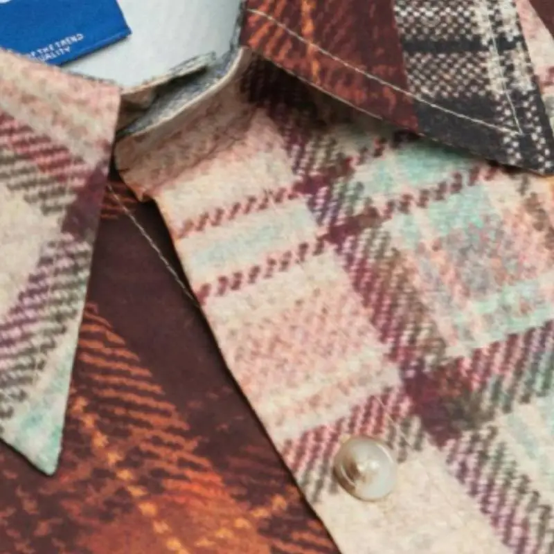 Retro Loose Checked Fabric Shirt Unisex-2