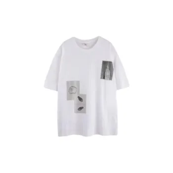 Printed T shirt Thin Small Neckline Short Sleeve