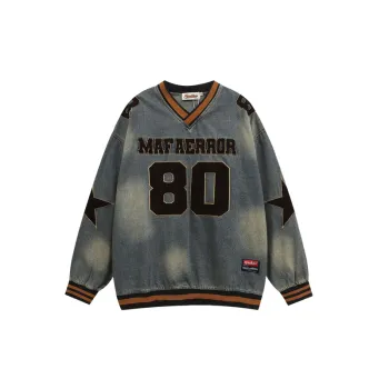 Retro Embroidered Cotton Sweatshirt