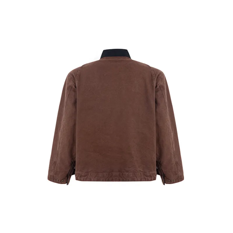 Casual Zipper Washed Jacket-1