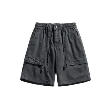 Casual Washed Berber Fleece Cargo Shorts