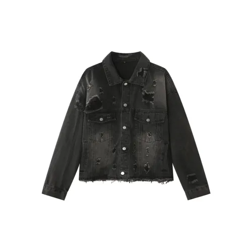 New Arrival Hip Hop High Street Front and Back Ripped Denim Jacket