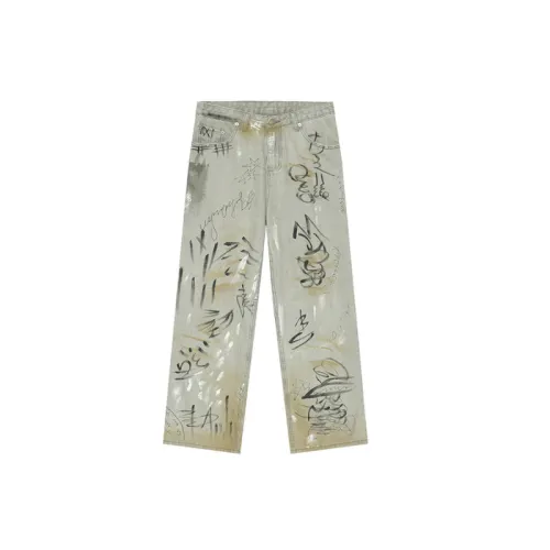 Tide Street Hand-painted Graffiti Jeans