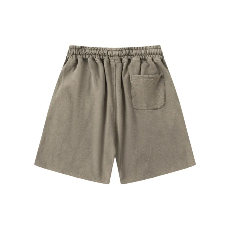 Tide Basic Paragraph Splicing Drawstring Shorts-7