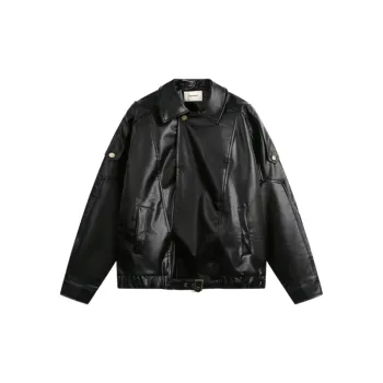 Simple Loose PU Jacket