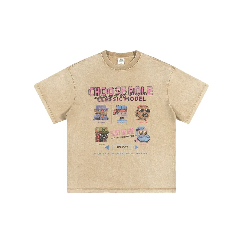 Retro Loose 100% Cotton T Shirt Unisex-0
