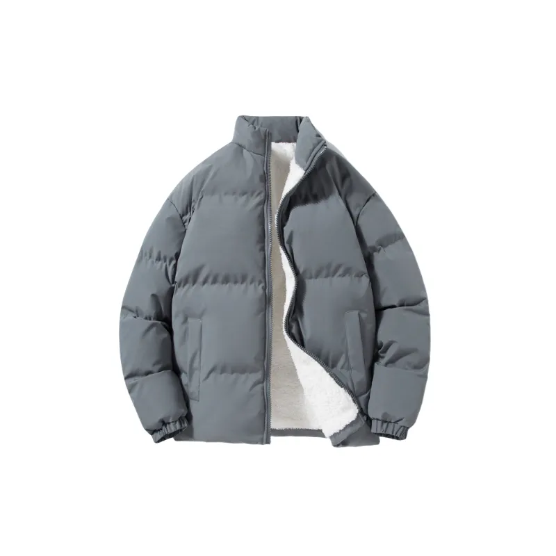 Casual Plain Cotton Quilted Jacket-6