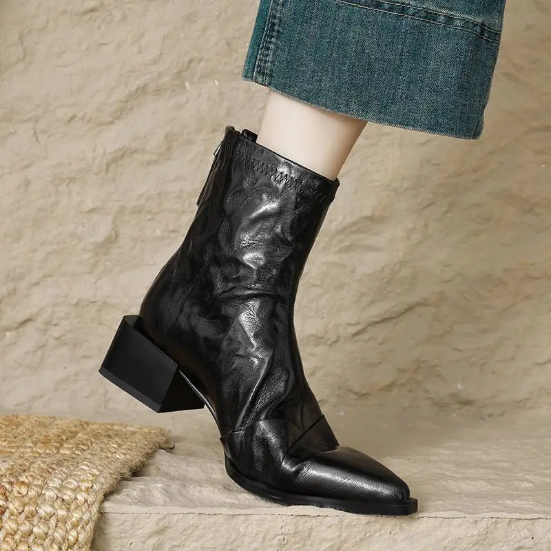 Elegant Zipper Ankle Boots-6