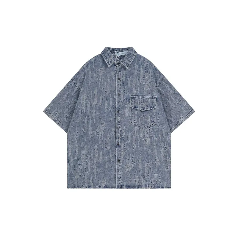Trendy Denim Work Shirt-0