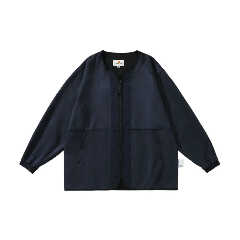 Loose Suede Stitching Crock Jacket-4