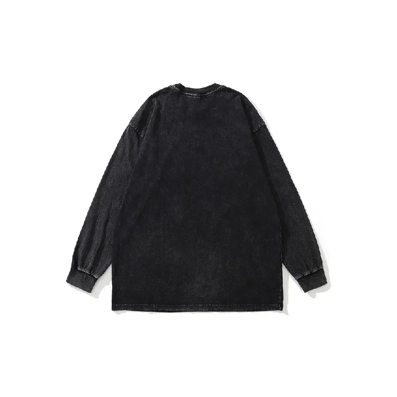 Retro Washed Long Sleeve Sweatshirt-1