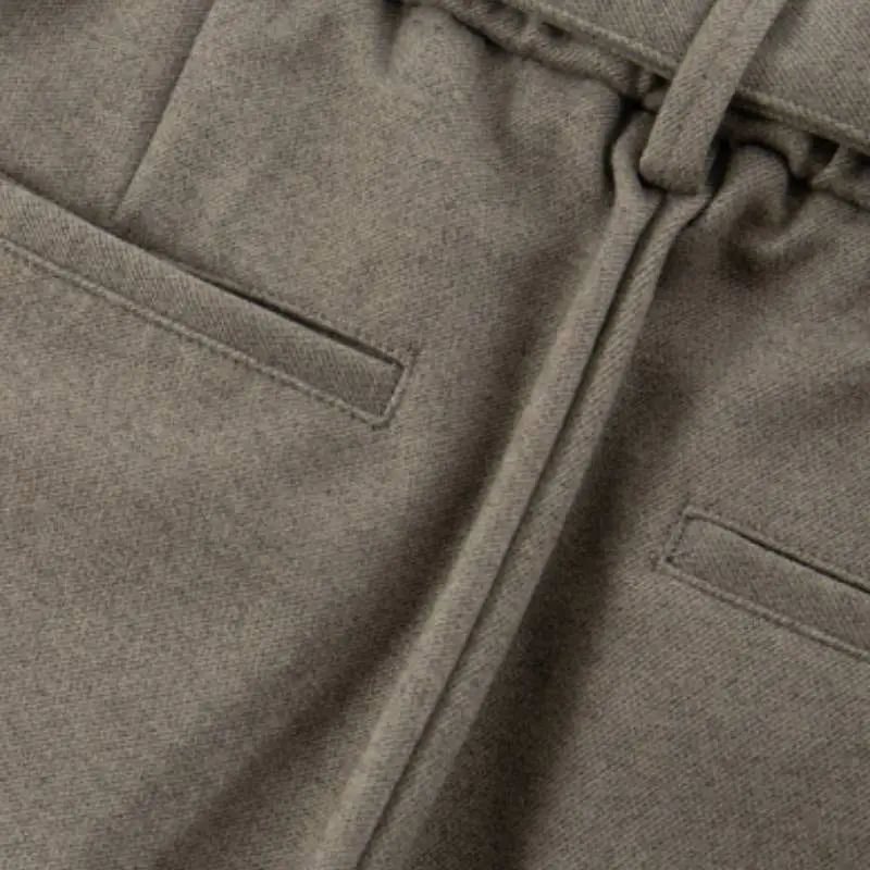 Casual Loose Straight Leg Polyester Blend Fabric Suit Trousers-2
