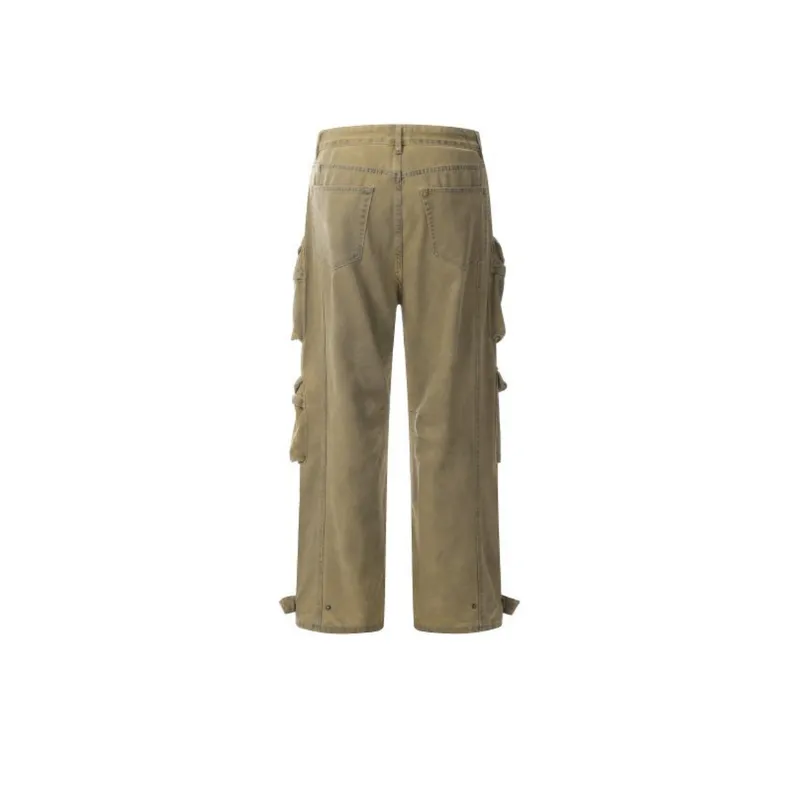 Lace Up Casual Multi Pocket Pants-5