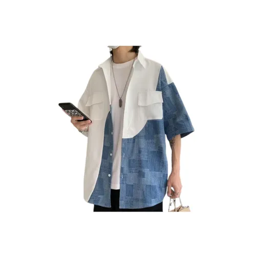 Stitching Short sleeved Fashionable Shirt