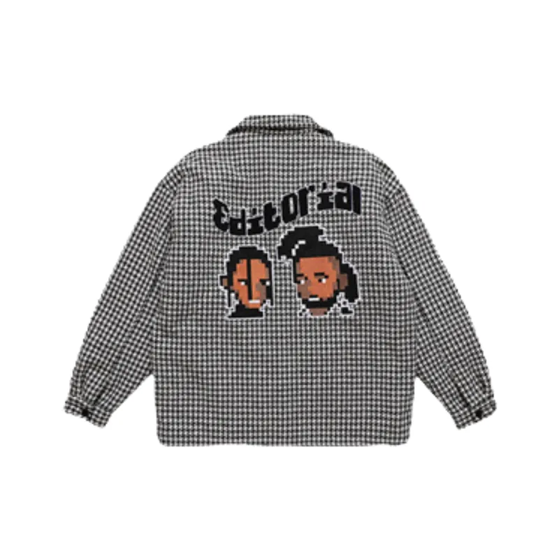 Black And White Houndstooth Versatile Jacket-1